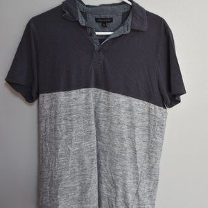 Banana Republic Blue and Grey Polo Size Medium